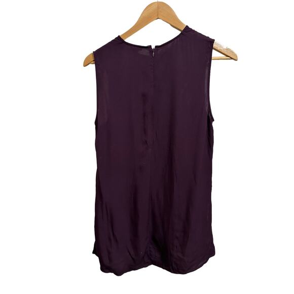 Theory Laycee‎ Arched-Hem Silk Top purple size Small - Picture 5 of 5